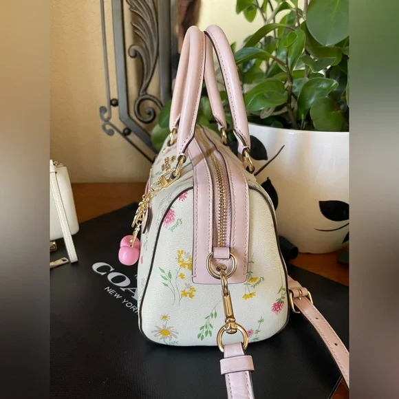 Coach Rowan Floral Satchel with Matching Wristlet - Picture 4 of 12